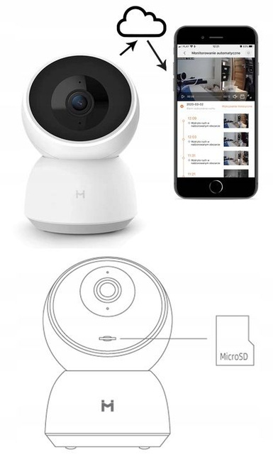Kamera IP XIAOMI IMILAB - elektroniczna niania, monitoring CMSXJ19E 2K 1296p + karta 64GB