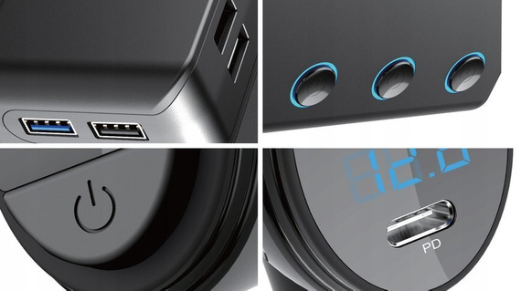 Rozdzielacz gniazda zapalniczki 12-24V 4xUSB