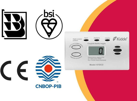 Autonomiczny czujnik tlenku węgla KIDDE K7DCO