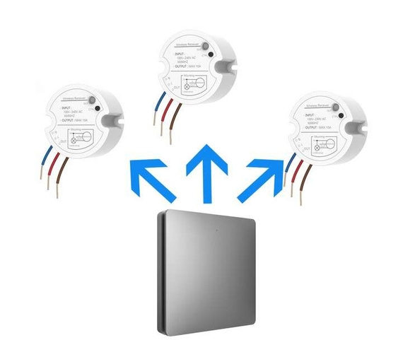 Bezbateryjny, bezprzewodowy włącznik światła LINBELL K9W1 szary