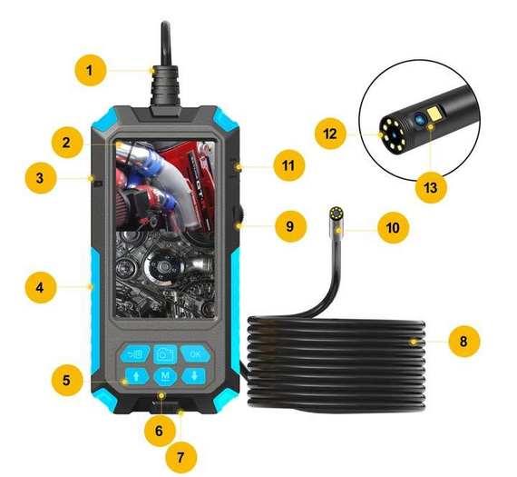 Kamera endoskopowa inspekcyjna z podwójną kamerą MBG Line 5m 2xFull HD