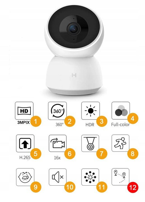 Kamera IP XIAOMI IMILAB - elektroniczna niania, monitoring CMSXJ19E 2K 1296p + karta 64GB