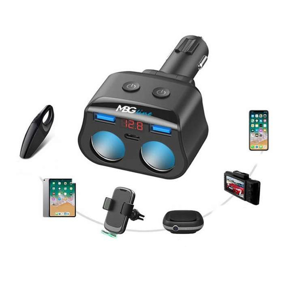 Rozdzielacz gniazda zapalniczki 12-24V 4xUSB