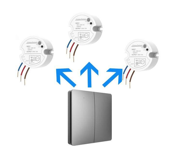 Bezbateryjny, bezprzewodowy włącznik światła LINBELL K9W1 szary