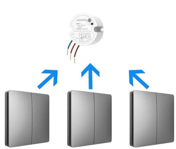 Bezbateryjny, bezprzewodowy włącznik światła LINBELL K9W1 szary