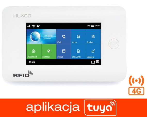 Bezprzewodowy alarm GSM + WiFi HXA006 4G LTE z aplikacją TUYA SMART - C1 + syrena bezprzewodowa