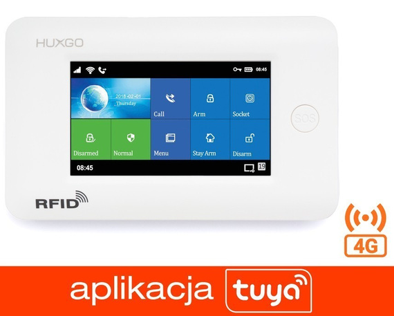 Bezprzewodowy alarm GSM + WiFi HXA006 4G LTE z aplikacją TUYA SMART - C3 + syrena bezprzewodowa