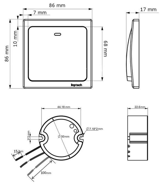 Bezbateryjny, bezprzewodowy włącznik światła LINBEL (K4RW1 + R2)