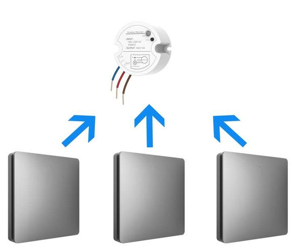 Bezbateryjny, bezprzewodowy włącznik światła LINBELL K9W1 szary