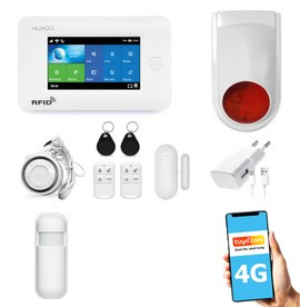 Bezprzewodowy alarm GSM + WiFi HXA006 4G LTE z aplikacją TUYA SMART - C1 + syrena bezprzewodowa