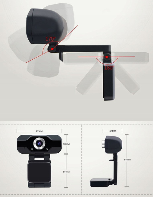 Kamera internetowa Full HD 1080p z mikrofonem