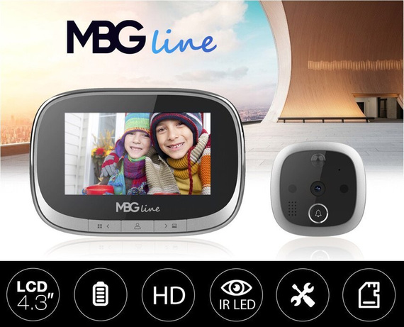 Wizjer LCD 4.3" z dzwonkiem i czujnikiem ruchu