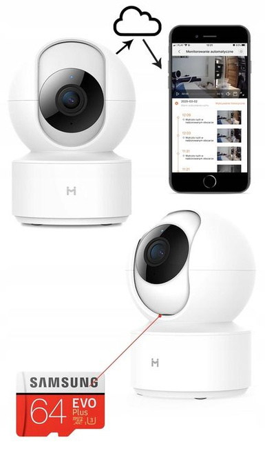 Kamera IP IMILAB - elektroniczna niania, monitoring CMSXJ16A 2K 1296p + karta pamięci 64GB