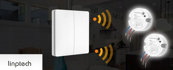 Bezbateryjny, bezprzewodowy włącznik światła LINBEL (K9W2(WHITE) + 2x R2)