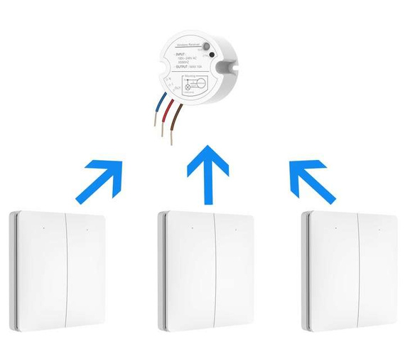 Bezbateryjny, bezprzewodowy włącznik światła LINBEL (K9W2(WHITE) + 2x R2)