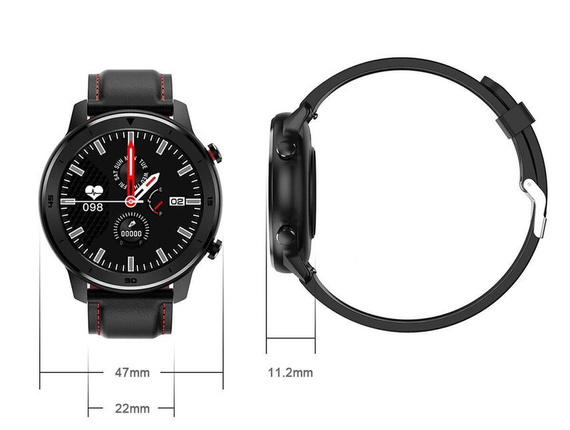Smartwatch DT78 - inteligentny zegarek, czarno-czerwony