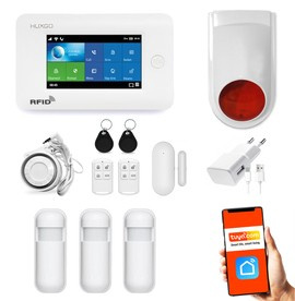 Bezprzewodowy alarm GSM + WiFi HXA006 2G z aplikacją TUYA SMART - C3 + syrena bezprzewodowa