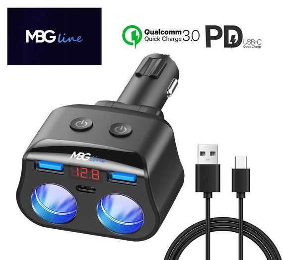 Rozdzielacz gniazda zapalniczki 12-24V 4xUSB