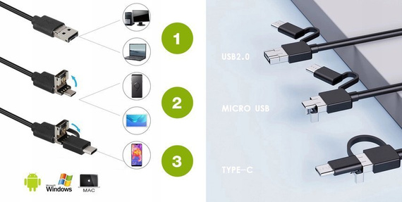 Endoskop USB kamera inspekcyjna 3.9mm AN97 5m HD