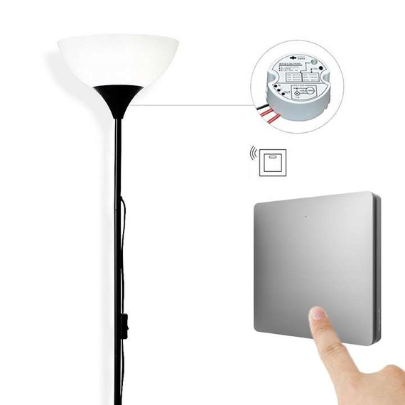 Bezbateryjny, bezprzewodowy włącznik światła LINBEL (K9W1(szary) + R2)