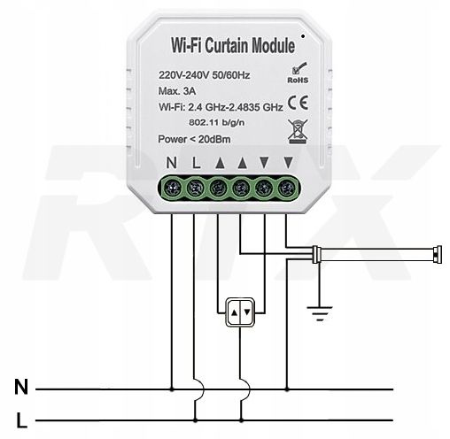 Inteligentny dopuszkowy sterownik rolet RTX CRT pod aplikację Tuya