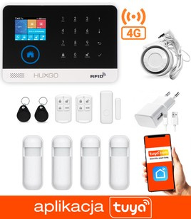 Bezprzewodowy alarm GSM + WiFi HXA003 4G LTE z aplikacją TUYA SMART - C4