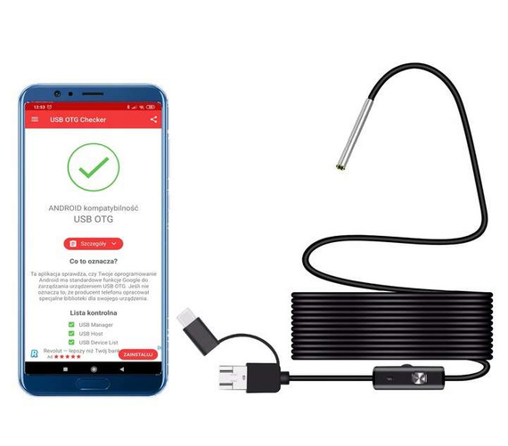 Endoskop USB kamera inspekcyjna 3.9mm AN97 5m HD