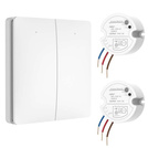 Bezbateryjny, bezprzewodowy włącznik światła LINBEL (K9W2(WHITE) + 2x R2)