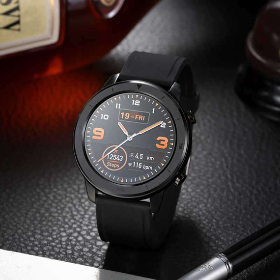 Smartwatch DT78 - inteligentny zegarek, czarny (pasek silicon)