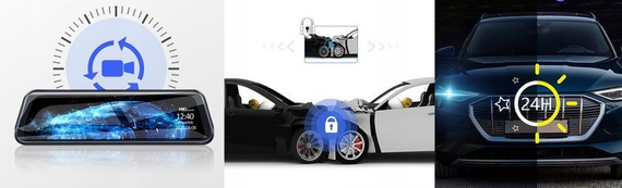 Rejestrator trasy - kamera + lusterko MBG Line HS900Pro