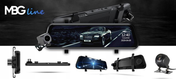 Rejestrator trasy - kamera + lusterko MBG Line HS900Pro