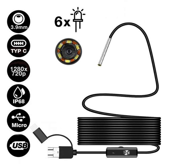 Endoskop USB kamera inspekcyjna 3.9mm AN97 5m HD