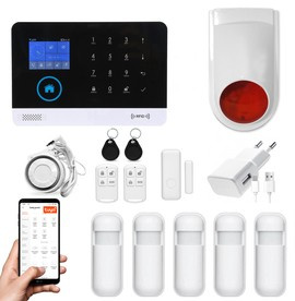 Bezprzewodowy alarm GSM + WiFi HXA003 2G z aplikacją TUYA SMART - C5 + syrena bezprzewodowa