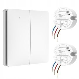 Bezbateryjny, bezprzewodowy włącznik światła LINBEL (K9W2(WHITE) + 2x R2)