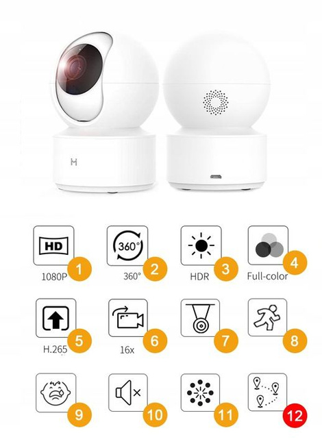 Kamera IP IMILAB - elektroniczna niania, monitoring CMSXJ16A 2K 1296p + karta pamięci 64GB