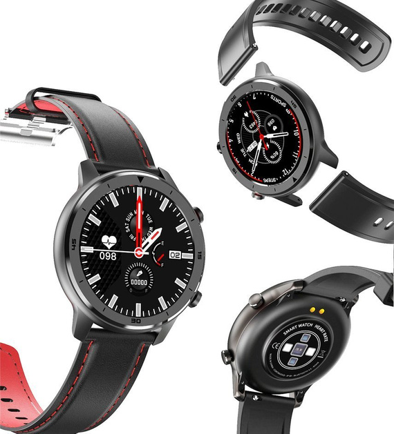 Smartwatch DT78 - inteligentny zegarek, czarno-czerwony