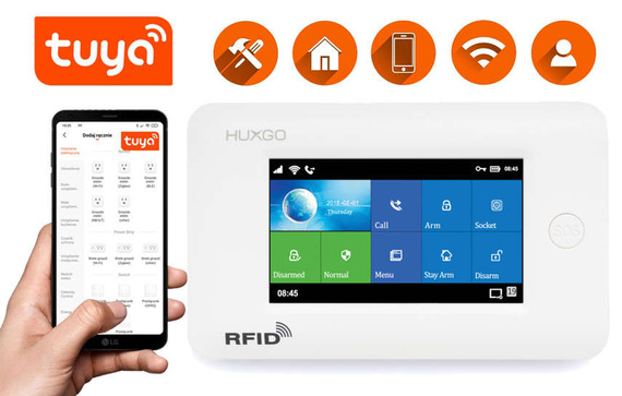 Bezprzewodowy alarm GSM + WiFi HXA006 4G LTE z aplikacją TUYA SMART - C2